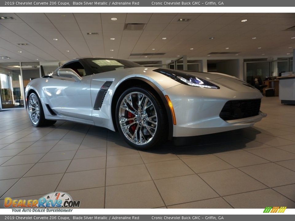 2019 Chevrolet Corvette Z06 Coupe Blade Silver Metallic / Adrenaline Red Photo #1