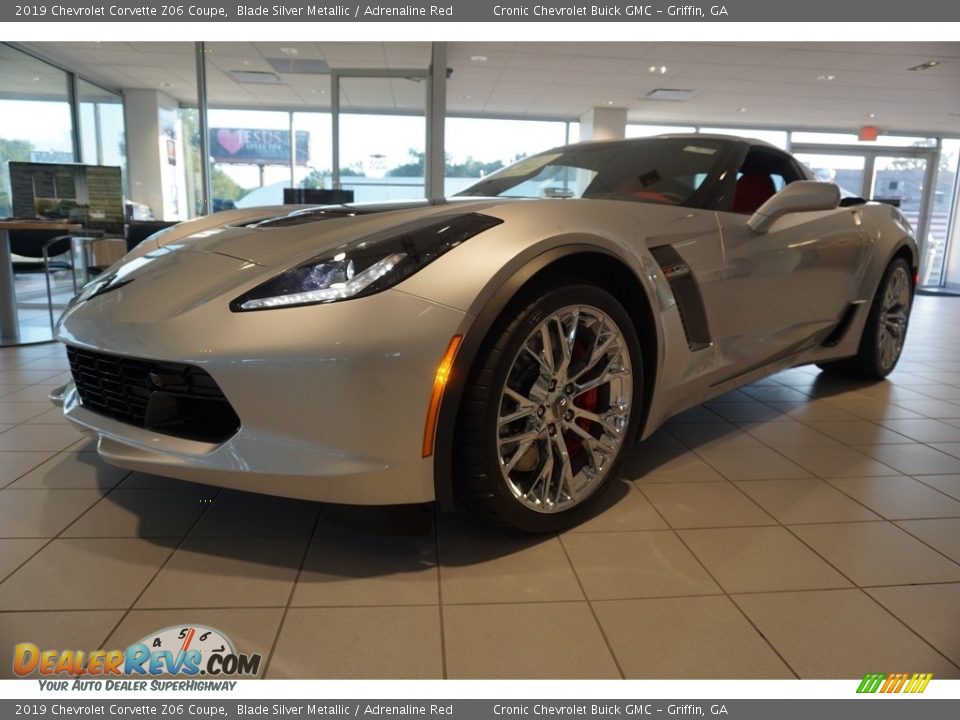 2019 Chevrolet Corvette Z06 Coupe Blade Silver Metallic / Adrenaline Red Photo #3