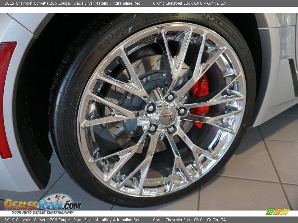 2019 Chevrolet Corvette Z06 Coupe Blade Silver Metallic / Adrenaline Red Photo #13