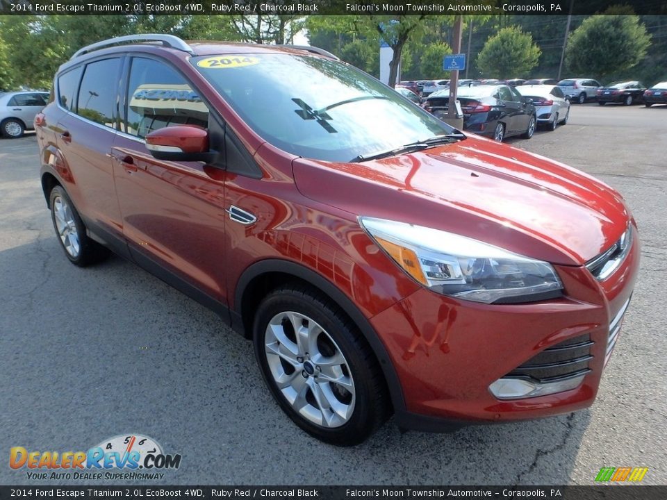 2014 Ford Escape Titanium 2.0L EcoBoost 4WD Ruby Red / Charcoal Black Photo #8