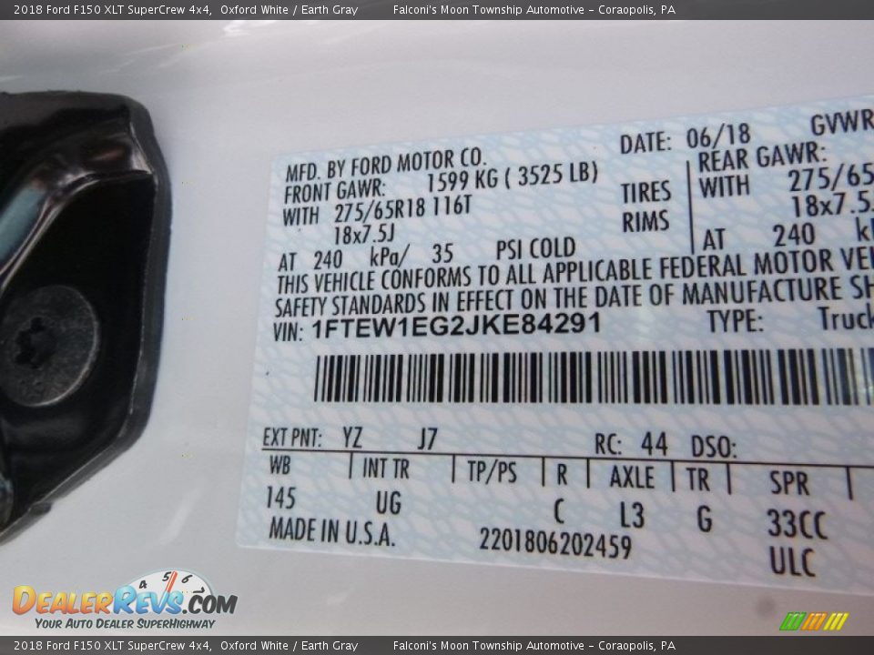 2018 Ford F150 XLT SuperCrew 4x4 Oxford White / Earth Gray Photo #12