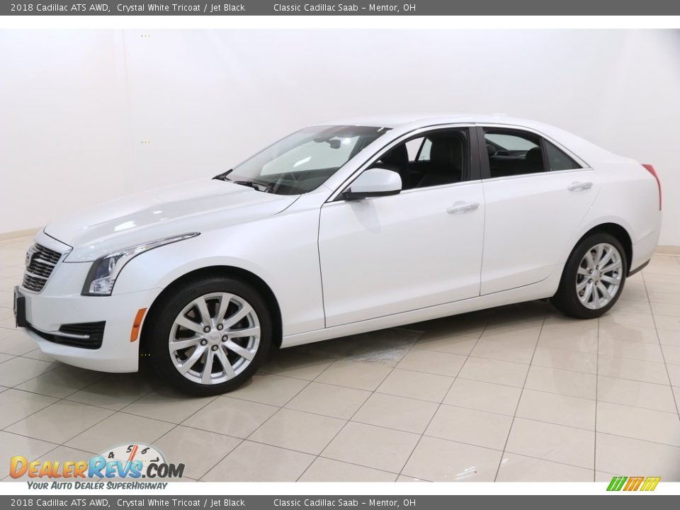 2018 Cadillac ATS AWD Crystal White Tricoat / Jet Black Photo #3