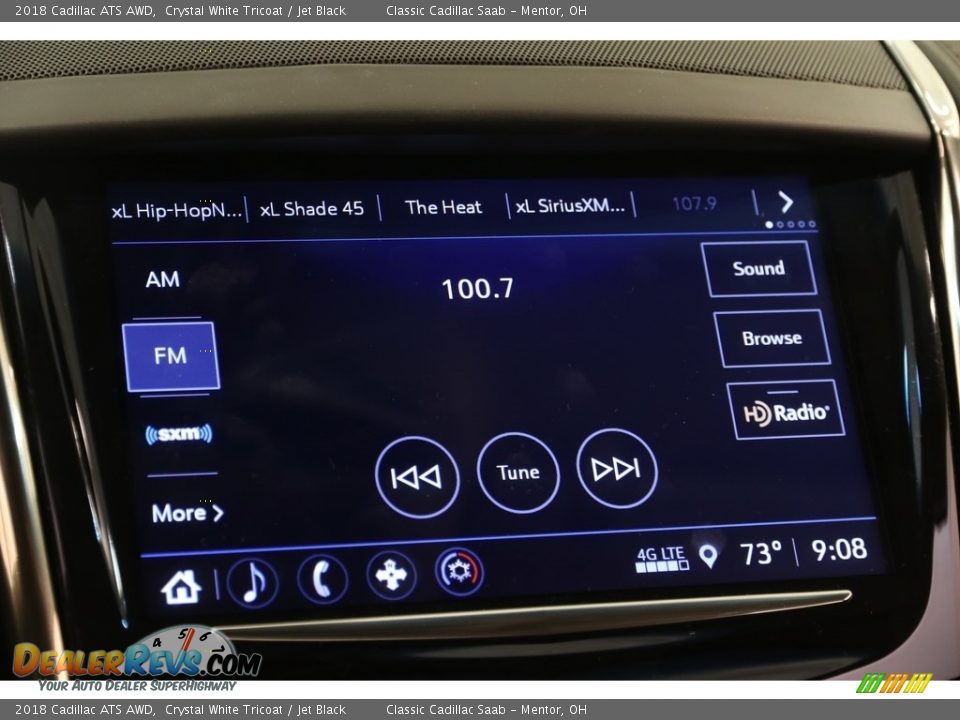 2018 Cadillac ATS AWD Crystal White Tricoat / Jet Black Photo #12