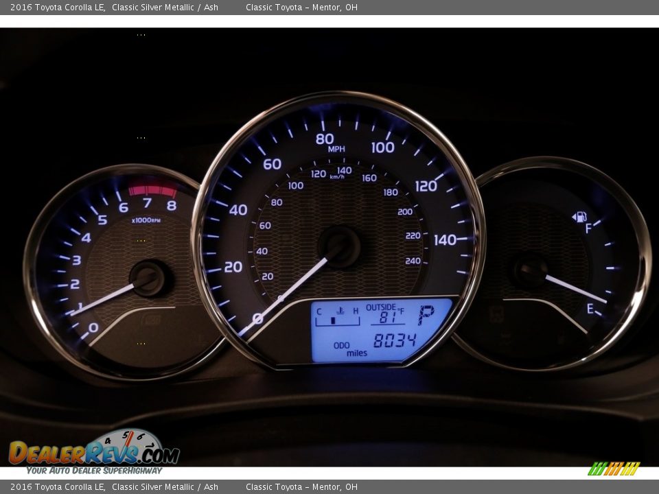 2016 Toyota Corolla LE Classic Silver Metallic / Ash Photo #8