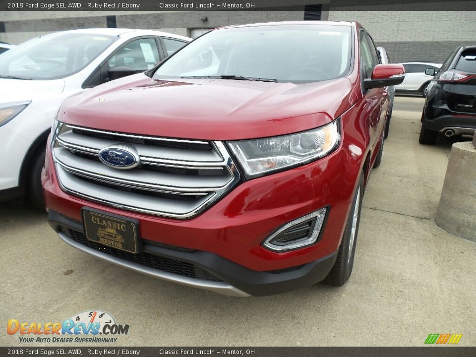 2018 Ford Edge SEL AWD Ruby Red / Ebony Photo #1