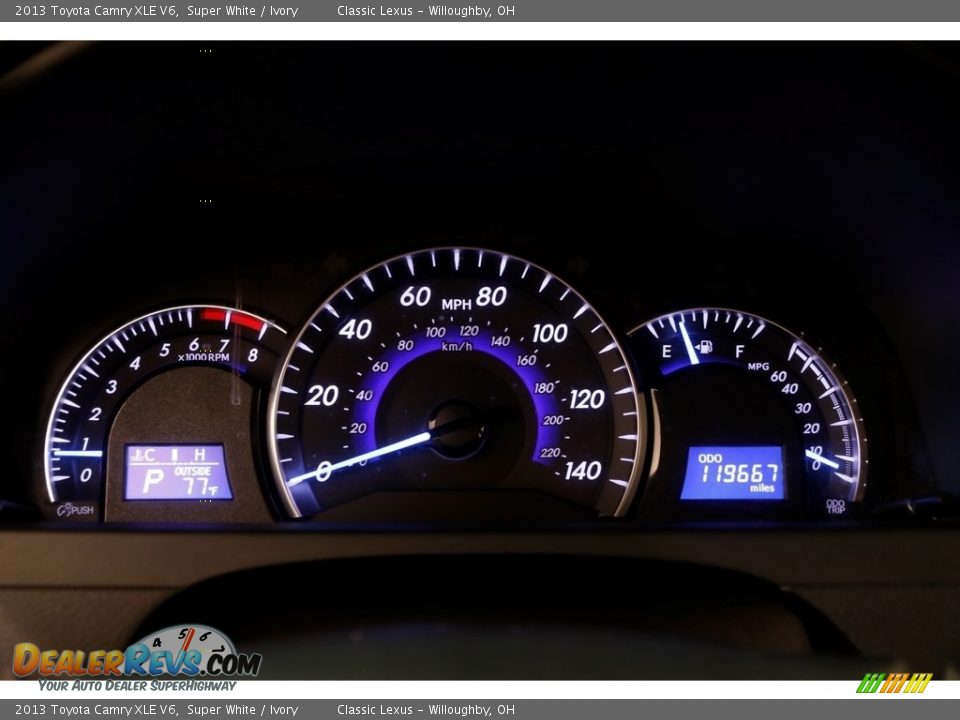 2013 Toyota Camry XLE V6 Super White / Ivory Photo #7