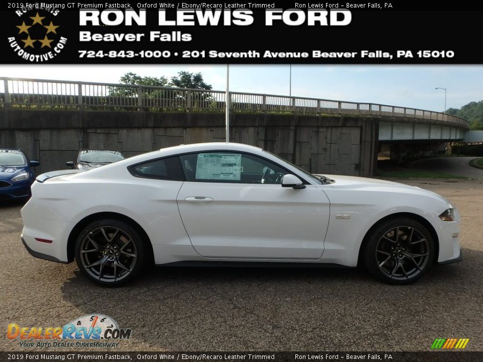 2019 Ford Mustang GT Premium Fastback Oxford White / Ebony/Recaro Leather Trimmed Photo #1
