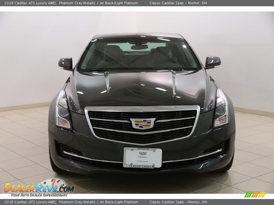 2018 Cadillac ATS Luxury AWD Phantom Gray Metallic / Jet Black/Light Platinum Photo #2