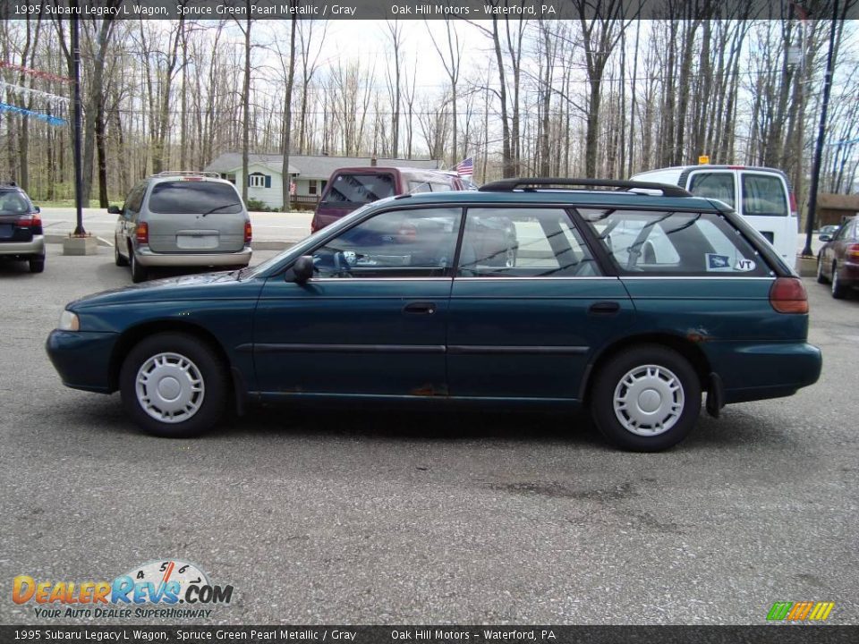 1995 Subaru Legacy L Wagon Spruce Green Pearl Metallic / Gray Photo #6