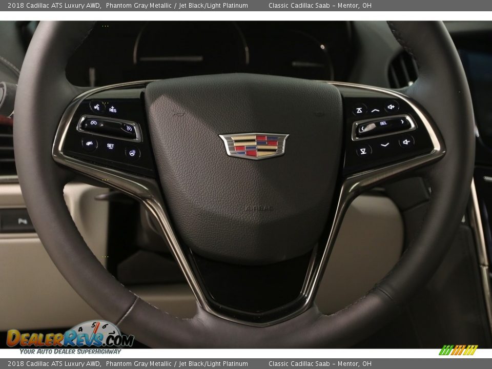 2018 Cadillac ATS Luxury AWD Phantom Gray Metallic / Jet Black/Light Platinum Photo #9