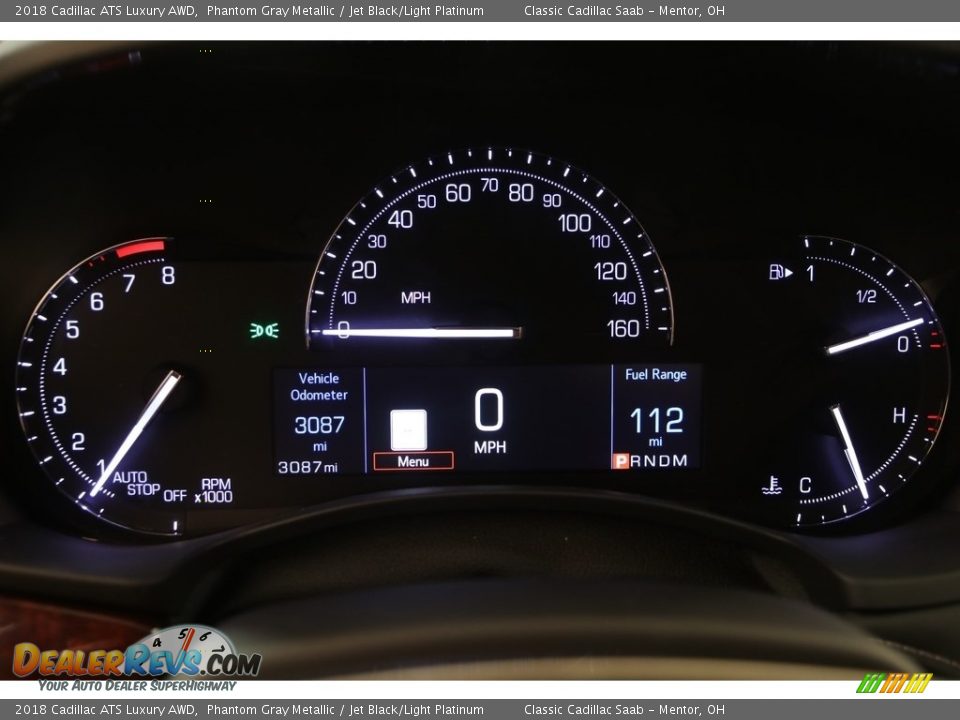 2018 Cadillac ATS Luxury AWD Phantom Gray Metallic / Jet Black/Light Platinum Photo #10