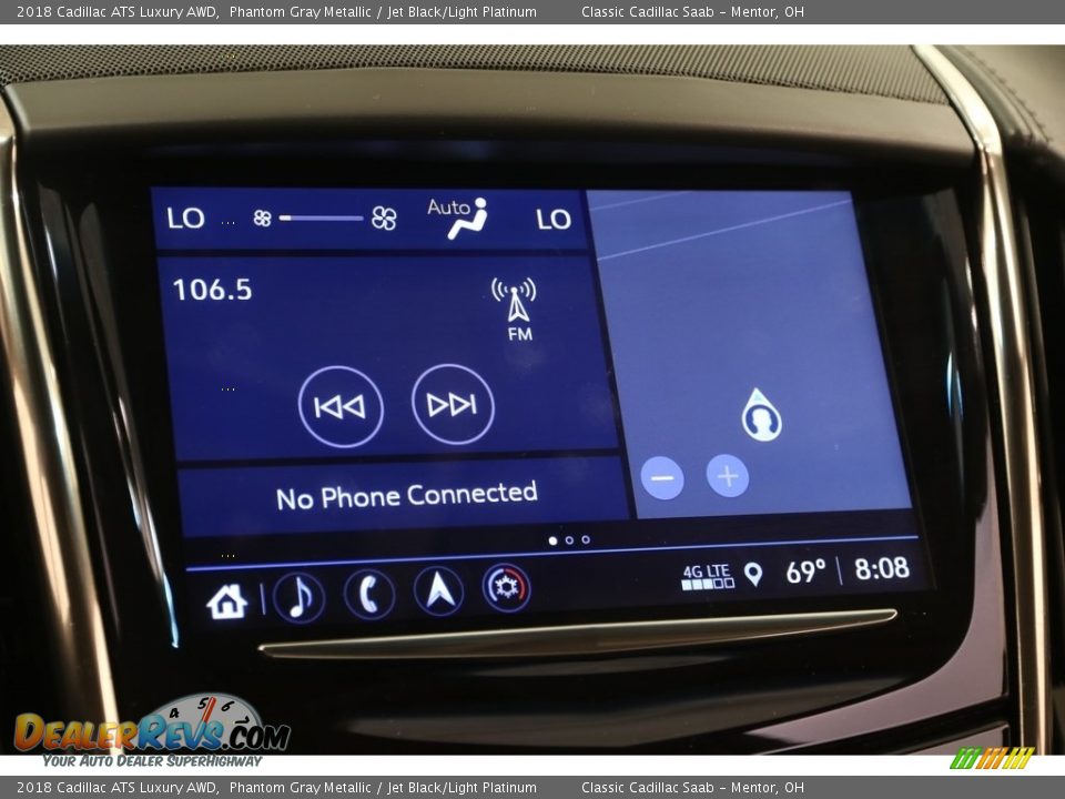 2018 Cadillac ATS Luxury AWD Phantom Gray Metallic / Jet Black/Light Platinum Photo #12