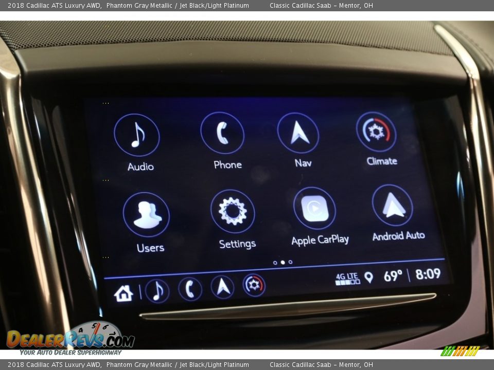 2018 Cadillac ATS Luxury AWD Phantom Gray Metallic / Jet Black/Light Platinum Photo #13
