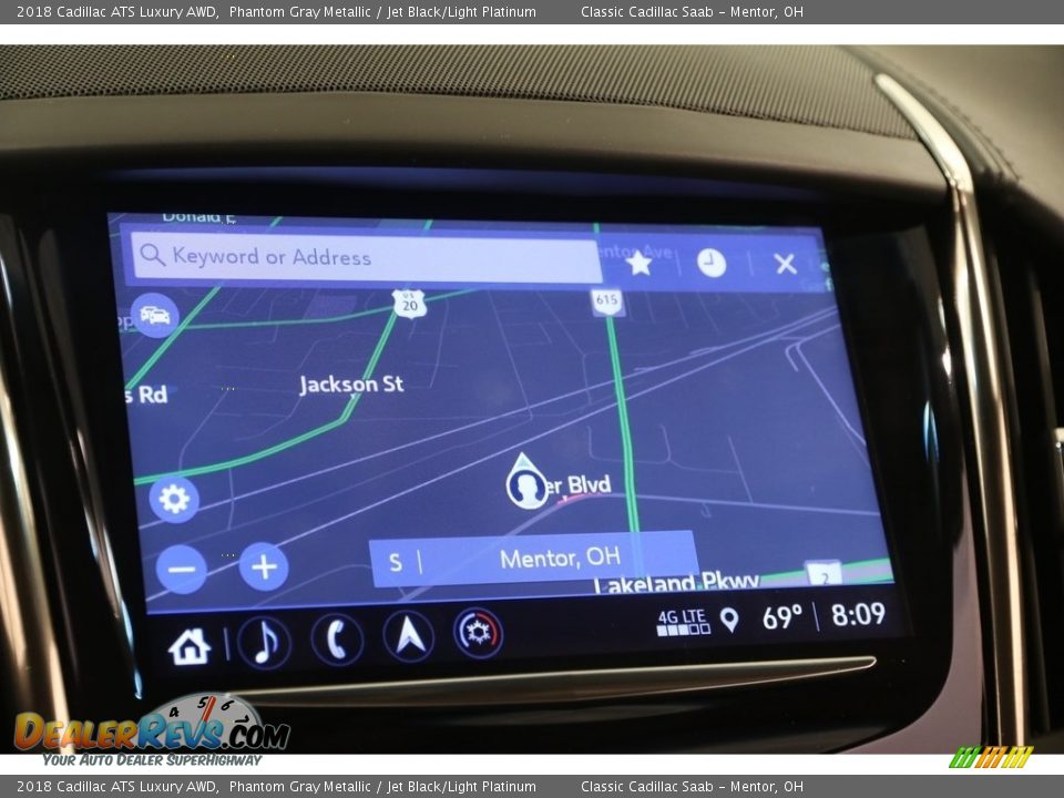 2018 Cadillac ATS Luxury AWD Phantom Gray Metallic / Jet Black/Light Platinum Photo #14