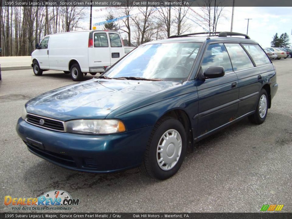 1995 Subaru Legacy L Wagon Spruce Green Pearl Metallic / Gray Photo #7