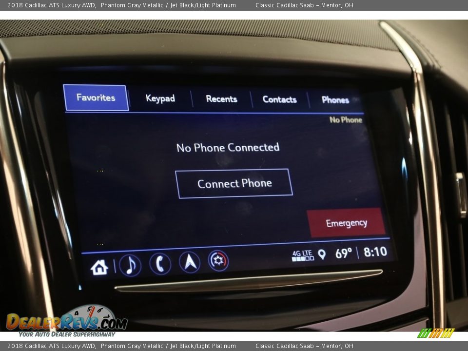 2018 Cadillac ATS Luxury AWD Phantom Gray Metallic / Jet Black/Light Platinum Photo #15