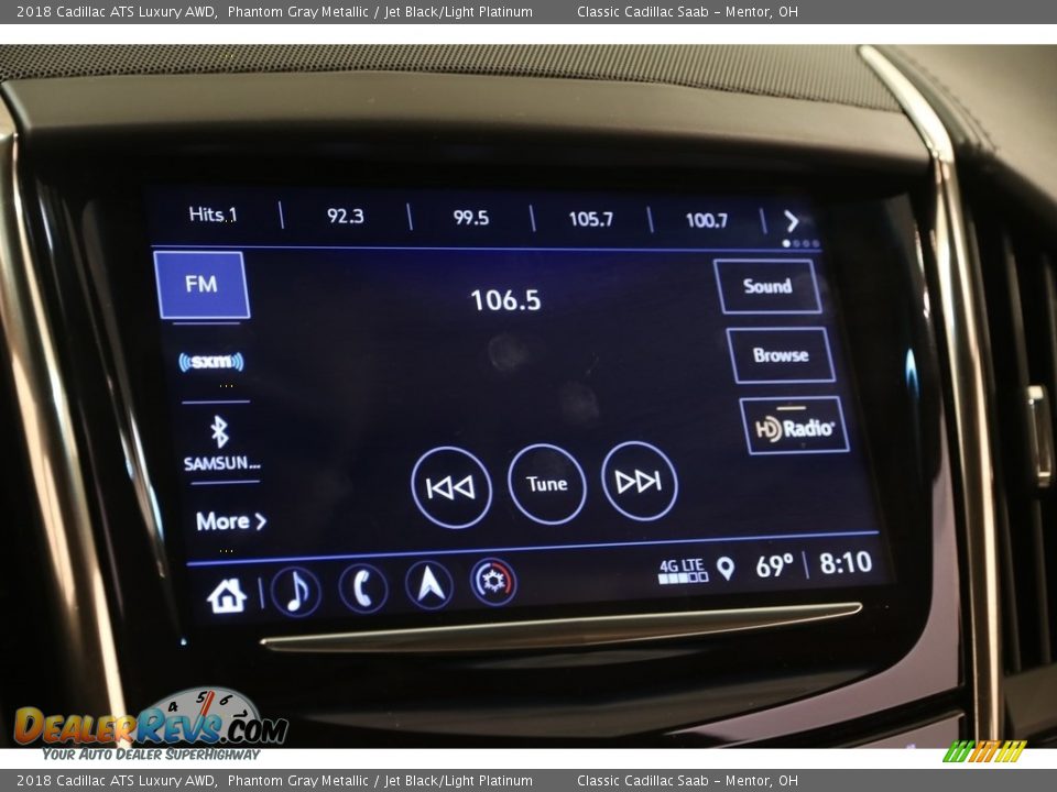 2018 Cadillac ATS Luxury AWD Phantom Gray Metallic / Jet Black/Light Platinum Photo #16