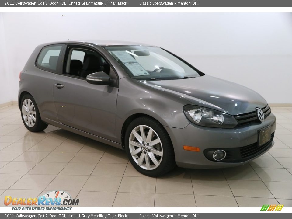 2011 Volkswagen Golf 2 Door TDI United Gray Metallic / Titan Black Photo #1