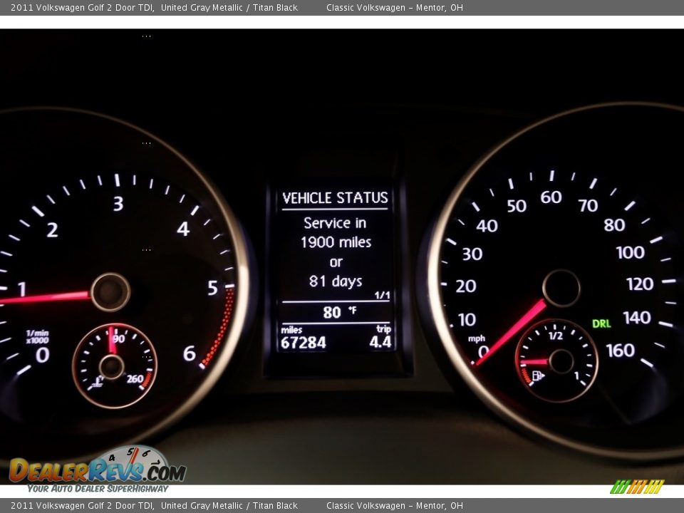 2011 Volkswagen Golf 2 Door TDI United Gray Metallic / Titan Black Photo #7