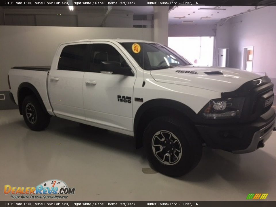 2016 Ram 1500 Rebel Crew Cab 4x4 Bright White / Rebel Theme Red/Black Photo #4