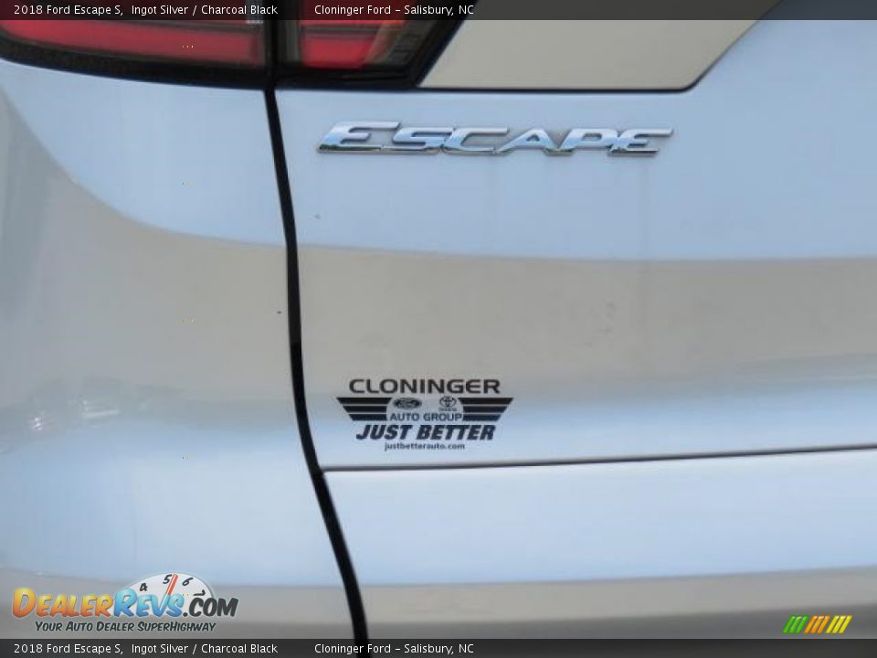 2018 Ford Escape S Ingot Silver / Charcoal Black Photo #25