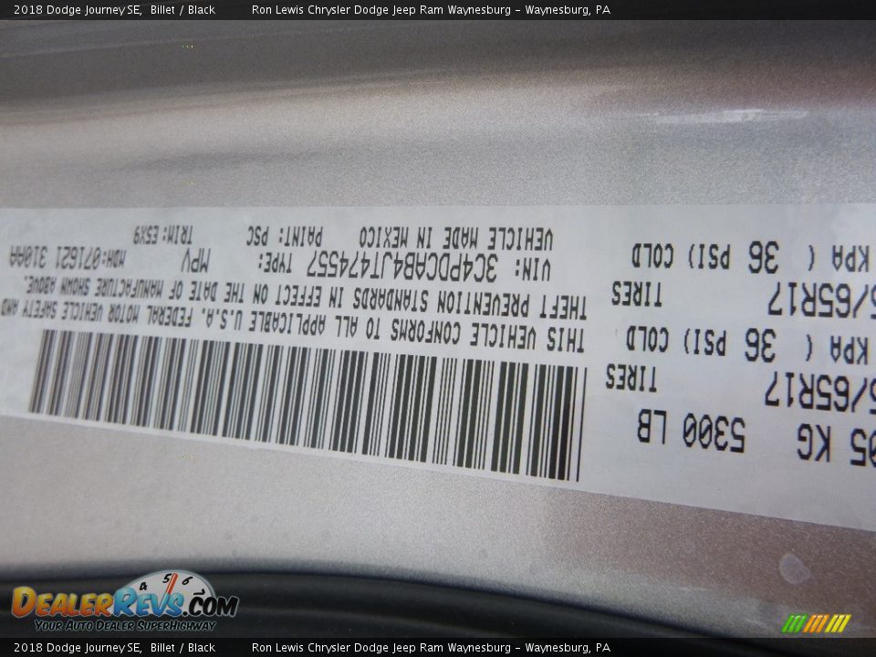 2018 Dodge Journey SE Billet / Black Photo #15