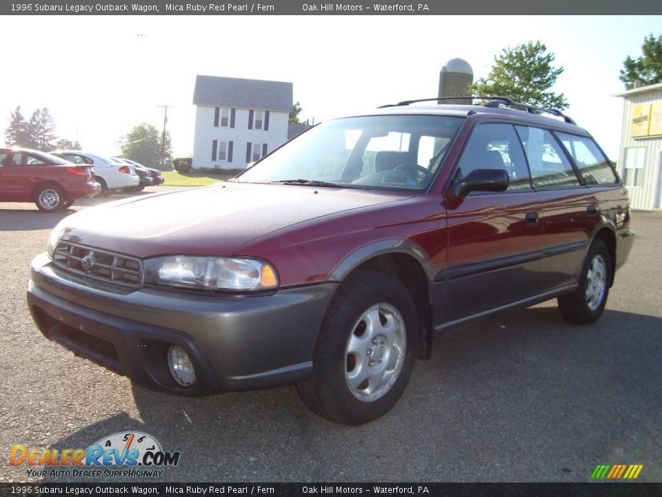 1996 Subaru Legacy Outback Wagon Mica Ruby Red Pearl / Fern Photo #2