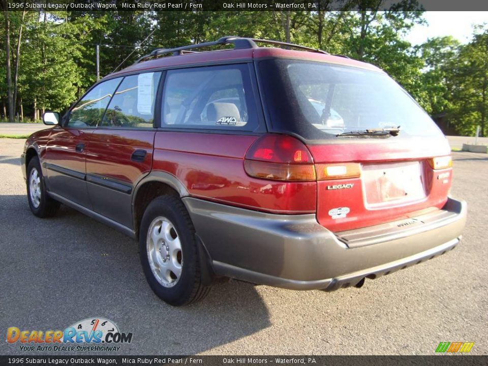 1996 Subaru Legacy Outback Wagon Mica Ruby Red Pearl / Fern Photo #3