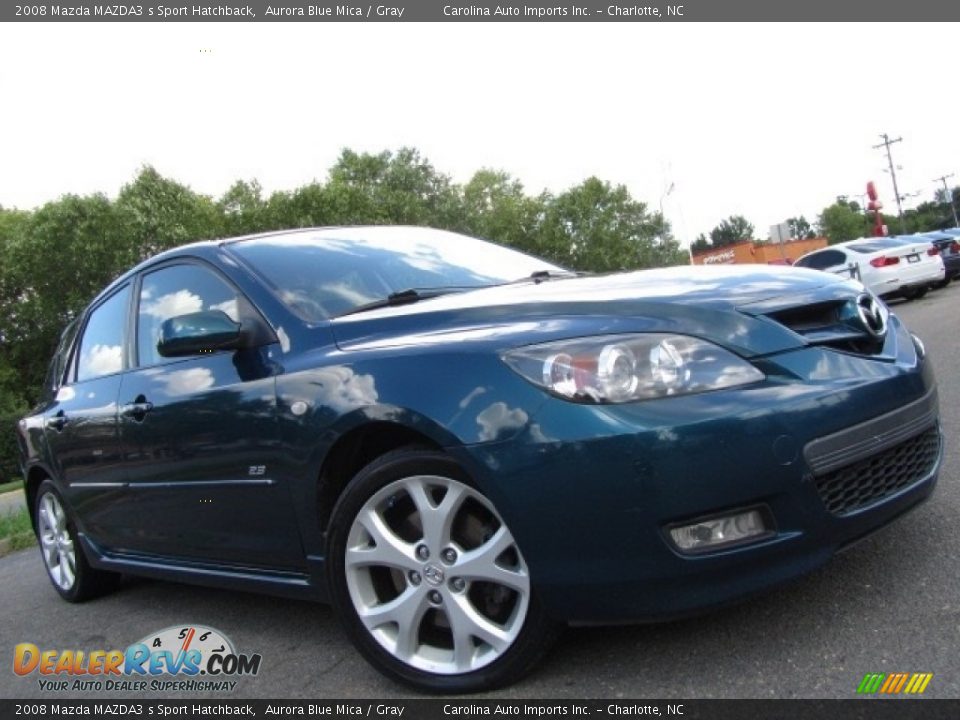 2008 Mazda MAZDA3 s Sport Hatchback Aurora Blue Mica / Gray Photo #2