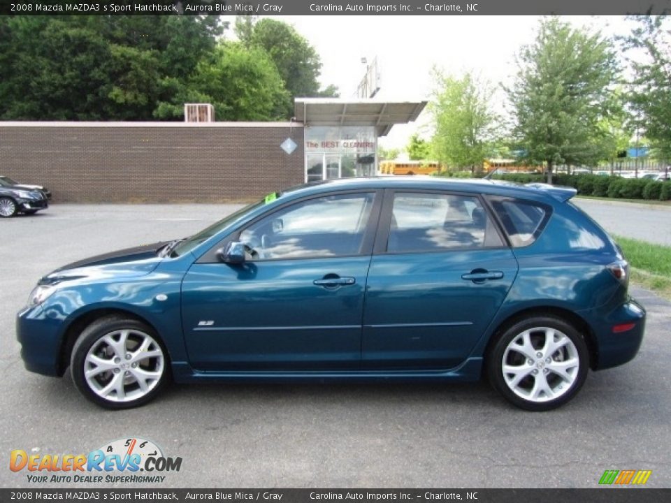 2008 Mazda MAZDA3 s Sport Hatchback Aurora Blue Mica / Gray Photo #7