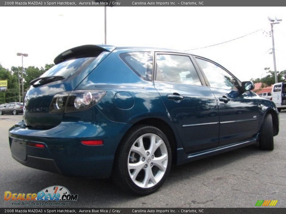 2008 Mazda MAZDA3 s Sport Hatchback Aurora Blue Mica / Gray Photo #10