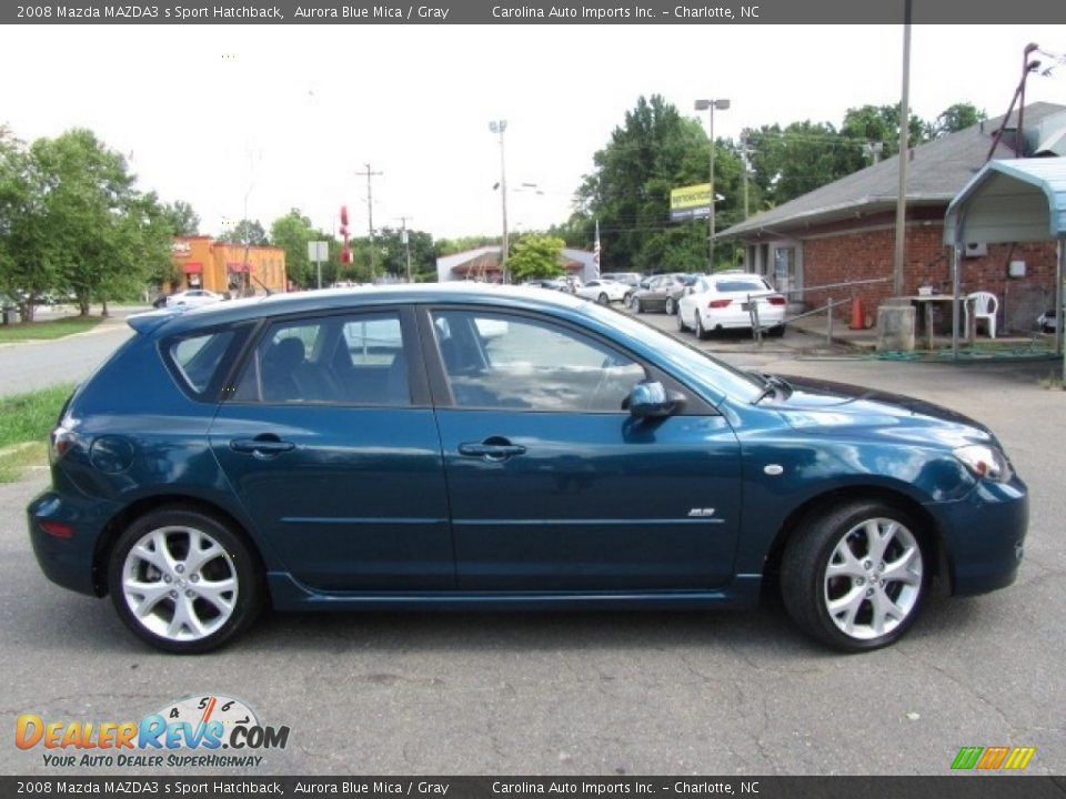 2008 Mazda MAZDA3 s Sport Hatchback Aurora Blue Mica / Gray Photo #11