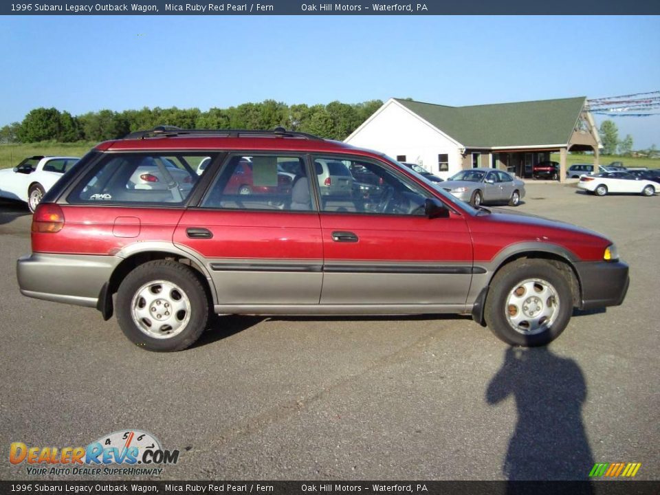 1996 Subaru Legacy Outback Wagon Mica Ruby Red Pearl / Fern Photo #6