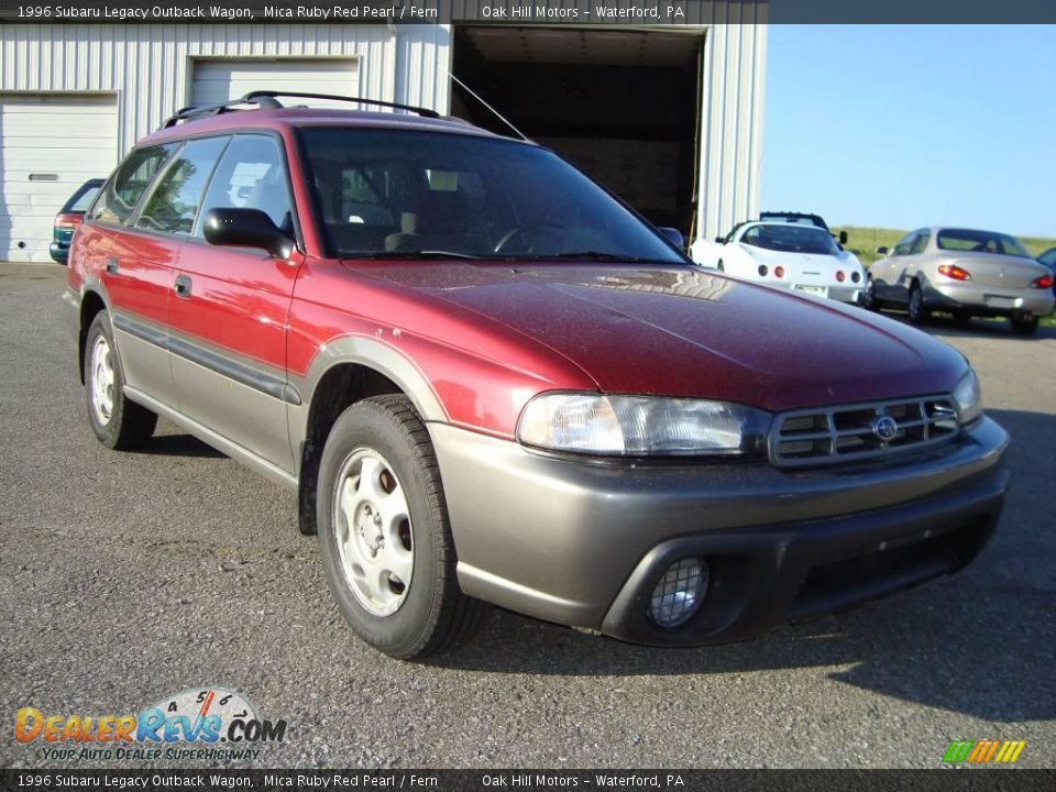 1996 Subaru Legacy Outback Wagon Mica Ruby Red Pearl / Fern Photo #7