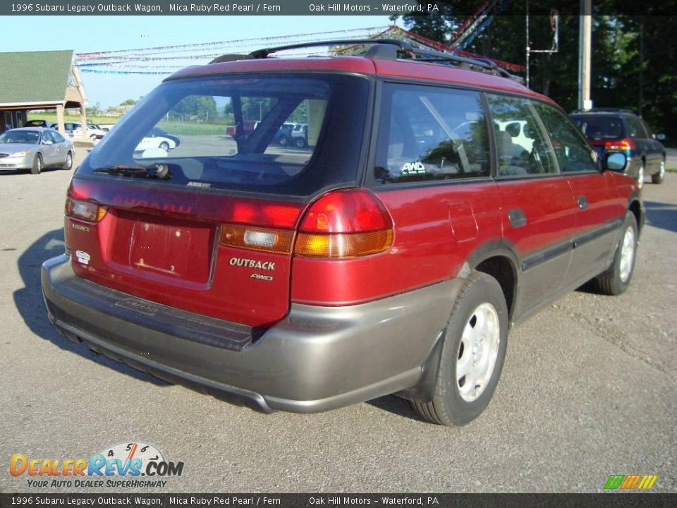 1996 Subaru Legacy Outback Wagon Mica Ruby Red Pearl / Fern Photo #8