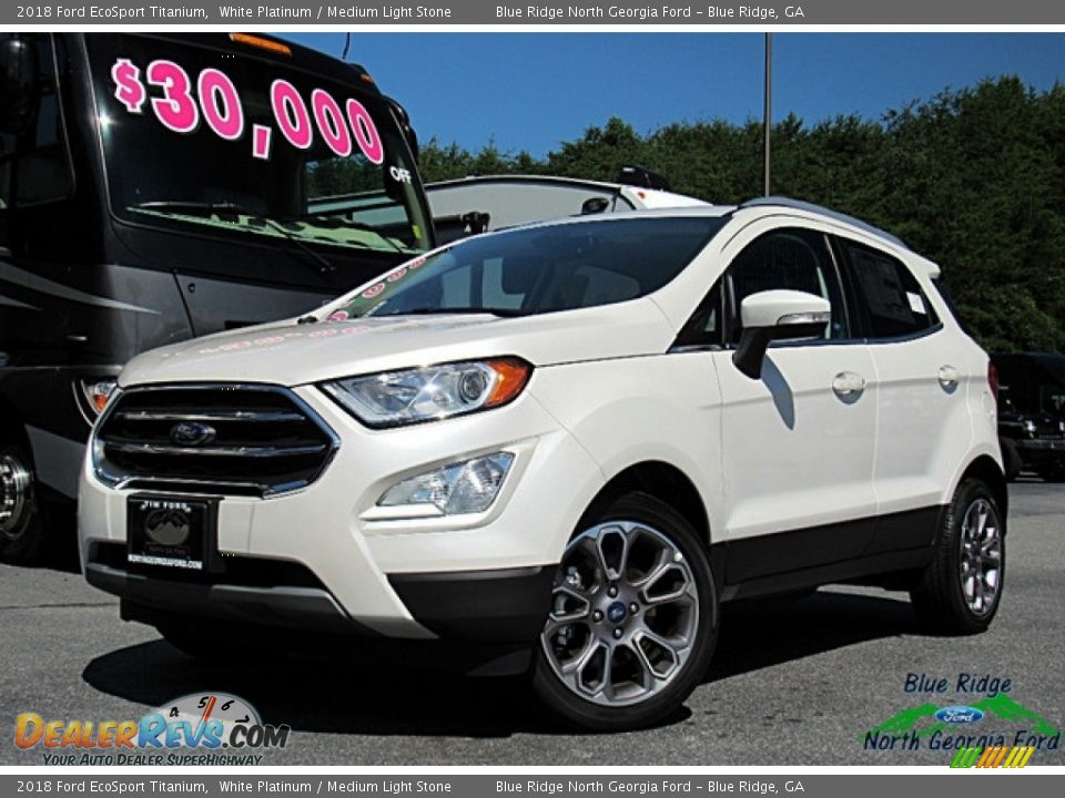 2018 Ford EcoSport Titanium White Platinum / Medium Light Stone Photo #1