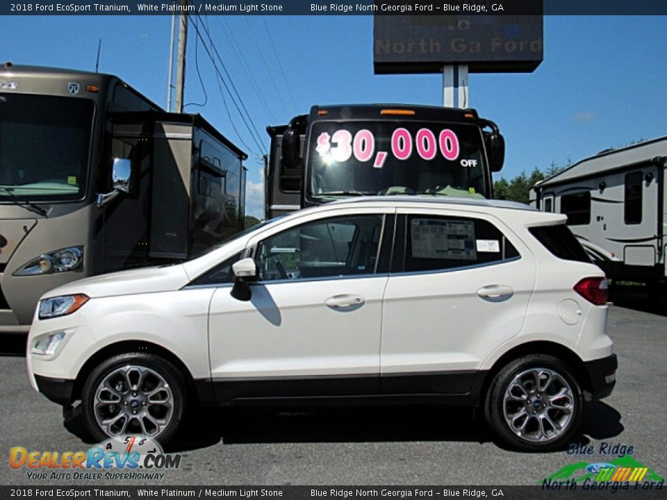 2018 Ford EcoSport Titanium White Platinum / Medium Light Stone Photo #2