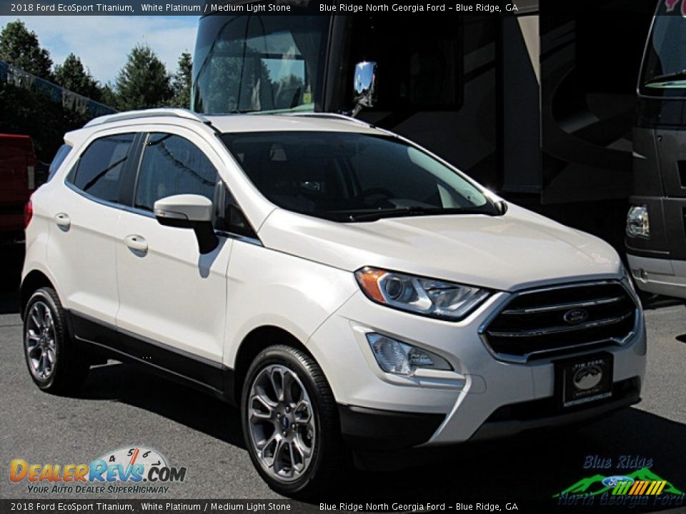 2018 Ford EcoSport Titanium White Platinum / Medium Light Stone Photo #7