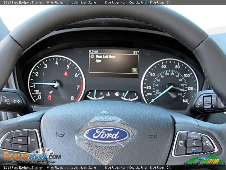 2018 Ford EcoSport Titanium White Platinum / Medium Light Stone Photo #14