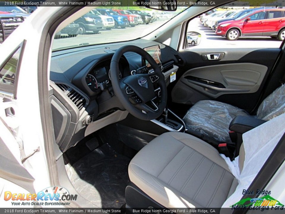 2018 Ford EcoSport Titanium White Platinum / Medium Light Stone Photo #27