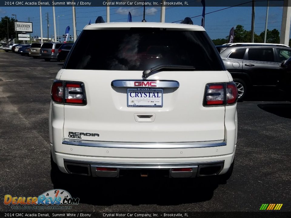 2014 GMC Acadia Denali Summit White / Ebony Photo #4