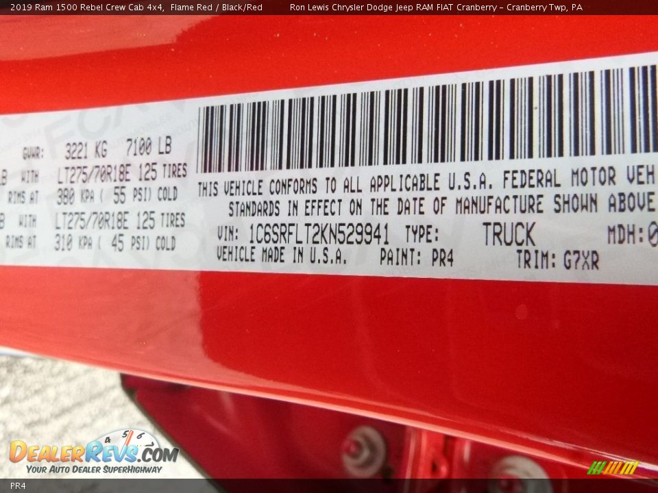 Ram Color Code PR4 Flame Red