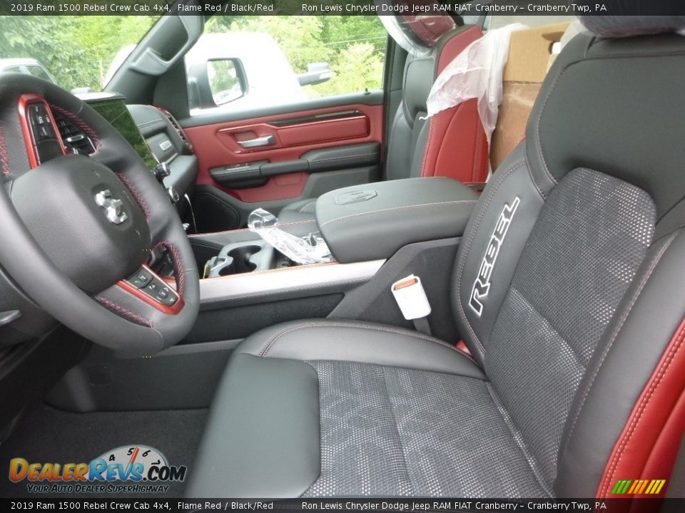 Black/Red Interior - 2019 Ram 1500 Rebel Crew Cab 4x4 Photo #14