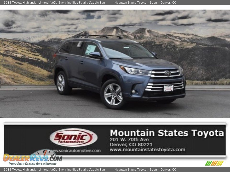 2018 Toyota Highlander Limited AWD Shoreline Blue Pearl / Saddle Tan Photo #1