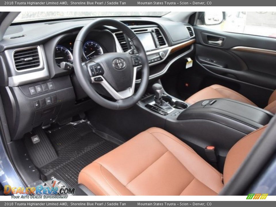 2018 Toyota Highlander Limited AWD Shoreline Blue Pearl / Saddle Tan Photo #5