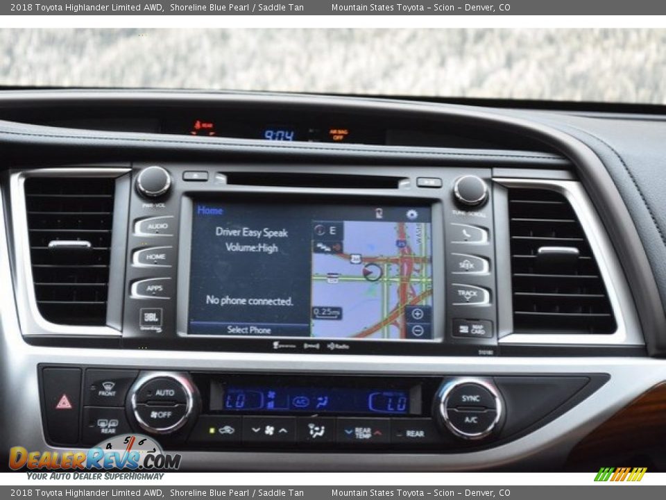 2018 Toyota Highlander Limited AWD Shoreline Blue Pearl / Saddle Tan Photo #10
