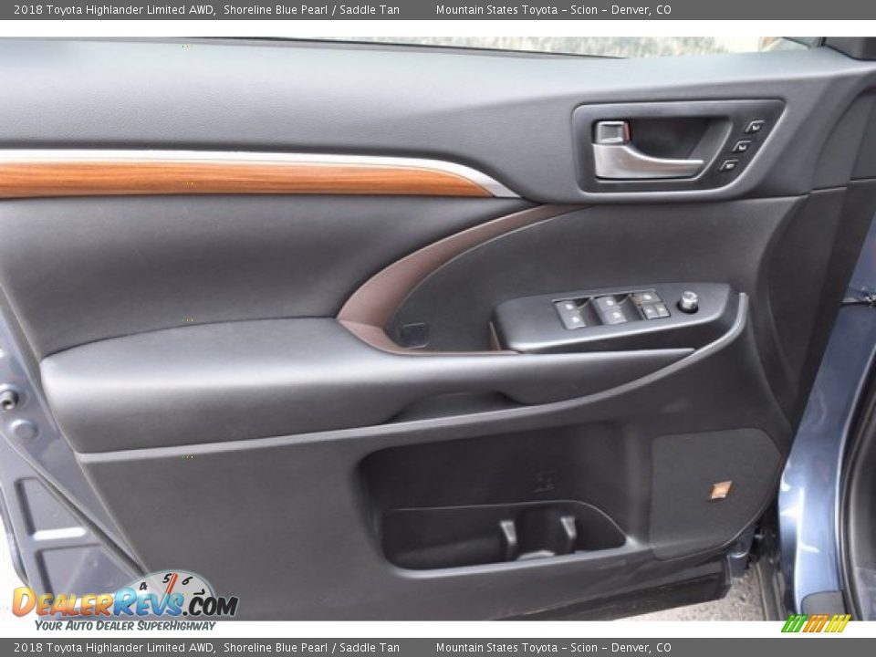 2018 Toyota Highlander Limited AWD Shoreline Blue Pearl / Saddle Tan Photo #23