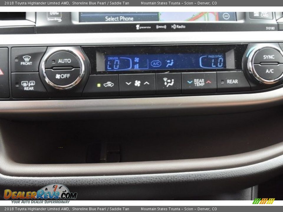 2018 Toyota Highlander Limited AWD Shoreline Blue Pearl / Saddle Tan Photo #33