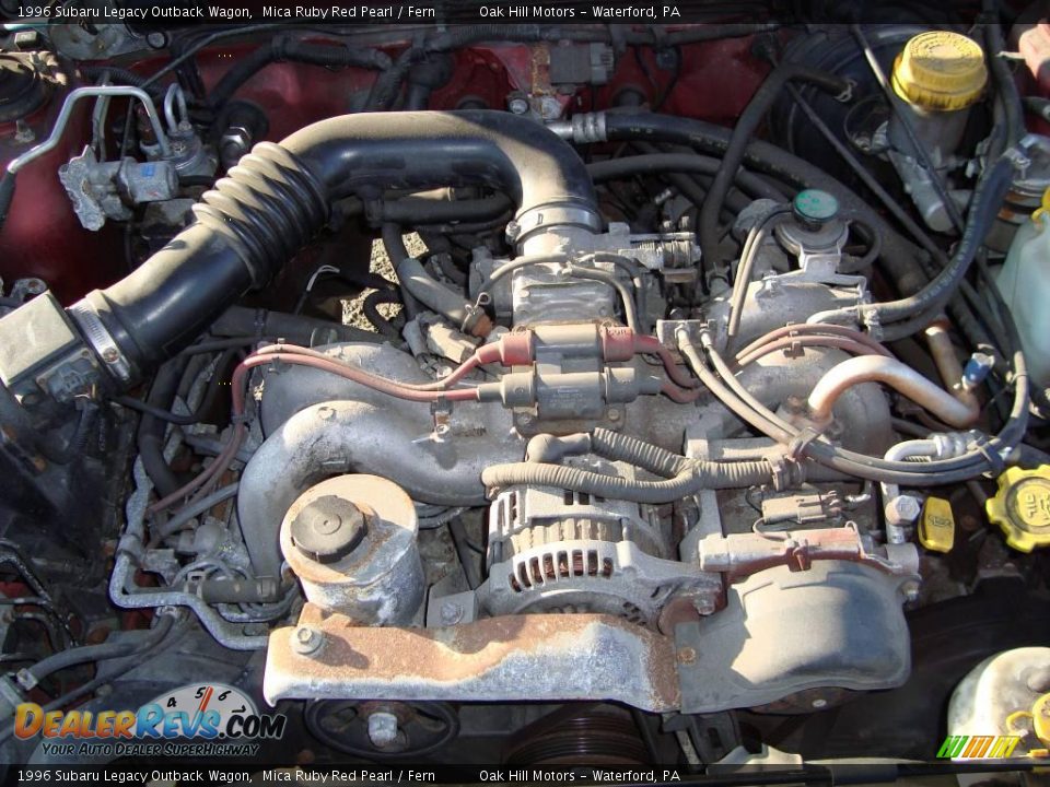 1996 Subaru Legacy Outback Wagon Mica Ruby Red Pearl / Fern Photo #20