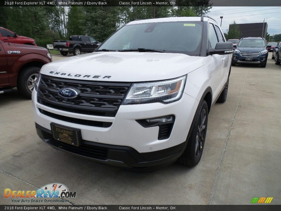 2018 Ford Explorer XLT 4WD White Platinum / Ebony Black Photo #1